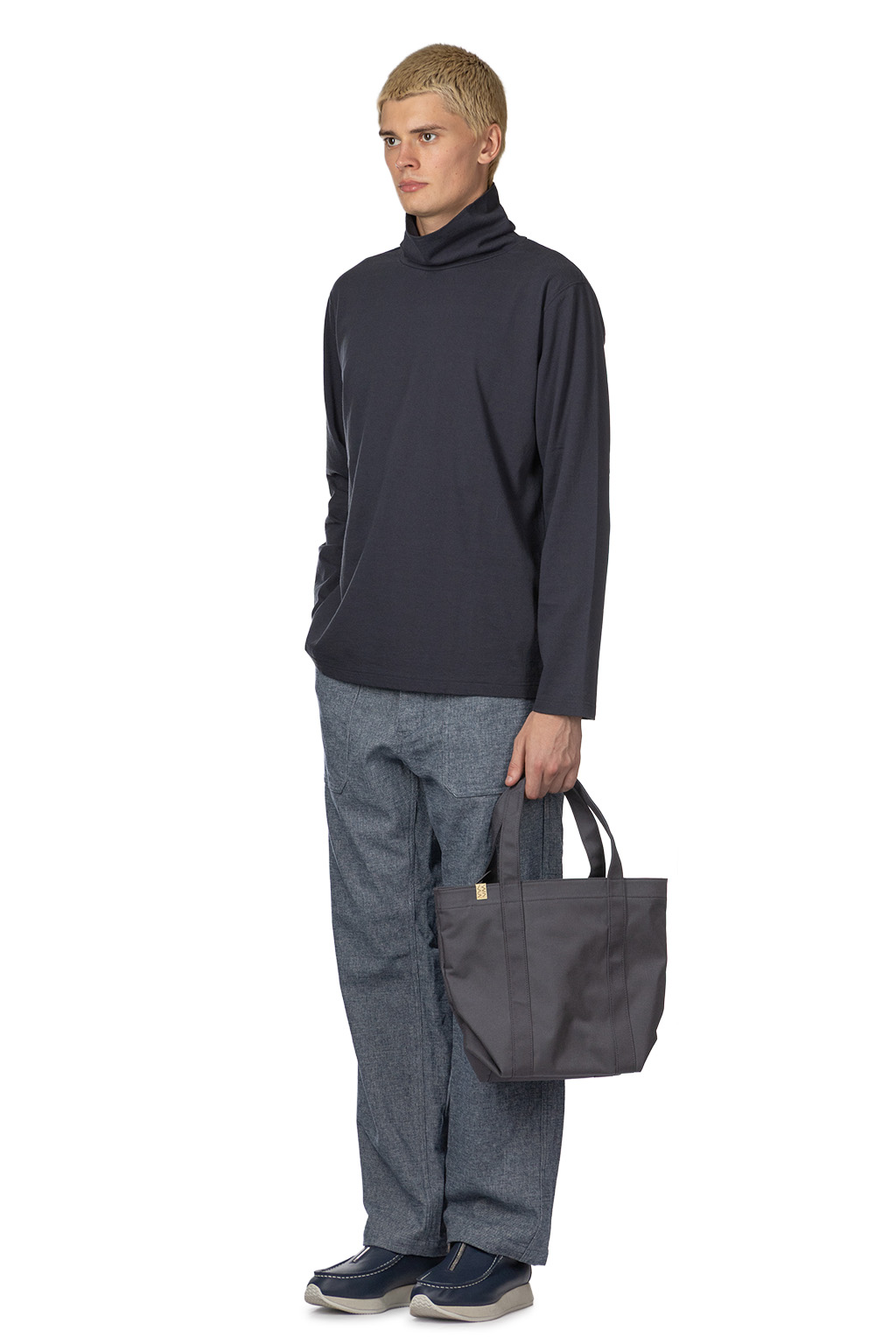 ts(s) - Open end Yarn Cotton Jersey Turtle Neck Shirt - Grey